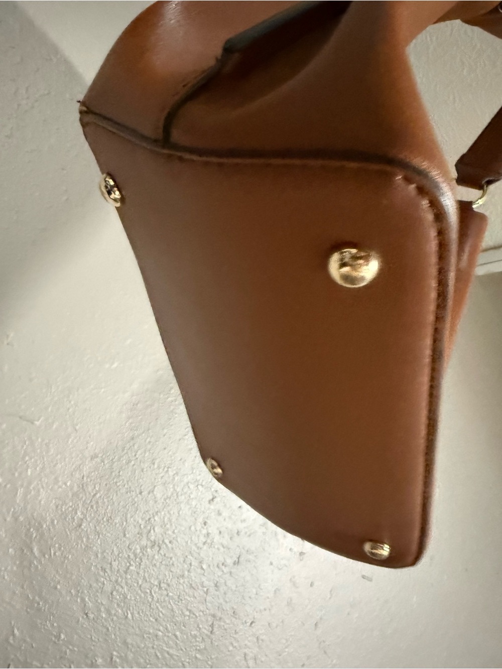 Melie Bianco Cognac Shoulder Tote with Gold Hardware - Picture 3 of 5
